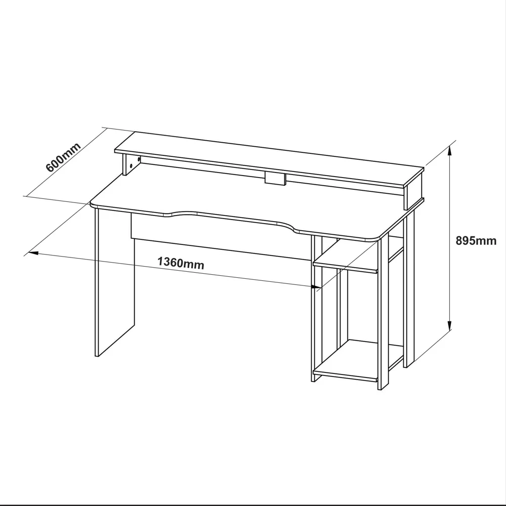 Mesa Para Computador Notebook Gamer ME4153 Preto/Vermelho - Tecno Mobili