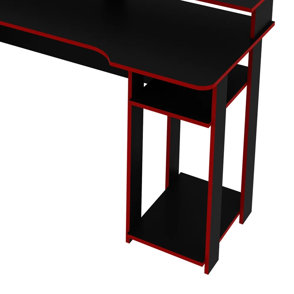 Mesa Para Computador Notebook Gamer ME4153 Preto/Vermelho - Tecno Mobili
