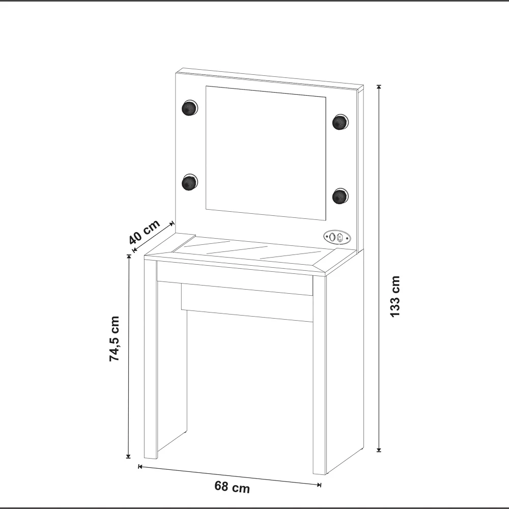 Penteadeira Camarim Com Espelho 1 Gaveta PE2017 Branco - Tecno Mobili