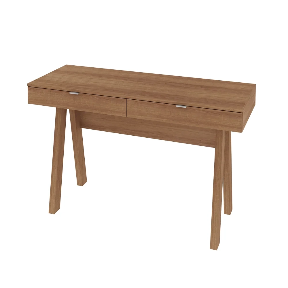 Mesa Para Escritório 2 Gavetas ME4128 Amêndoa/Amêndoa - Tecno Mobili