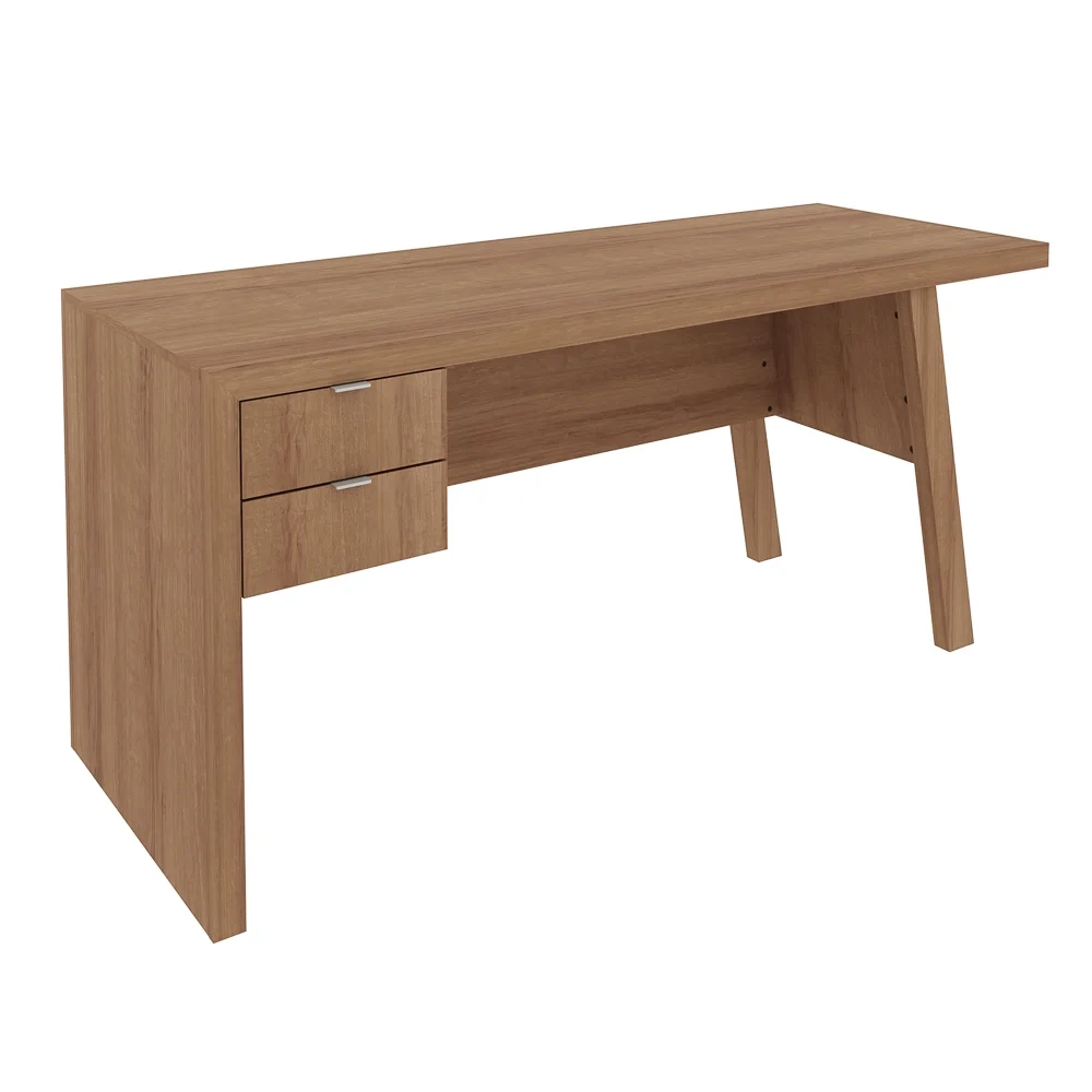 Mesa para Escritório com 02 Gavetas ME4122 Amêndoa - Tecno Mobili
