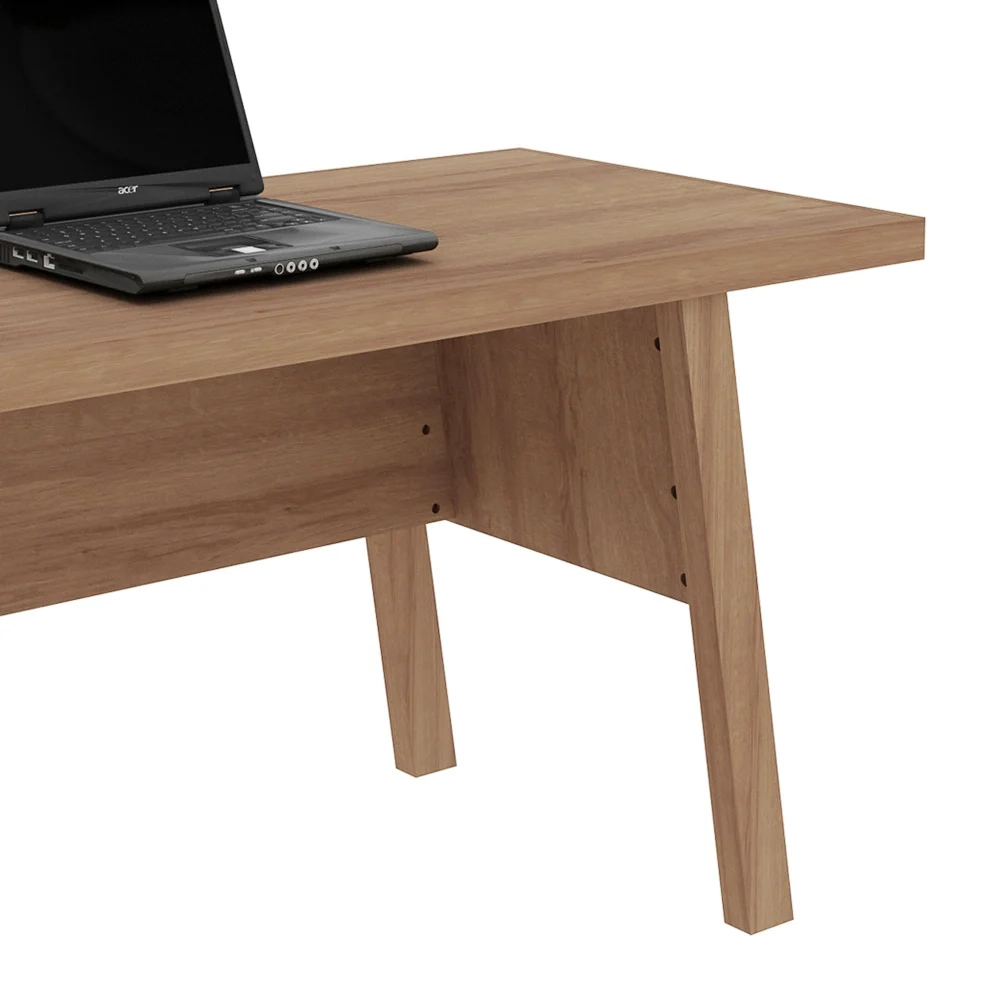 Mesa para Escritório com 02 Gavetas ME4122 Amêndoa - Tecno Mobili