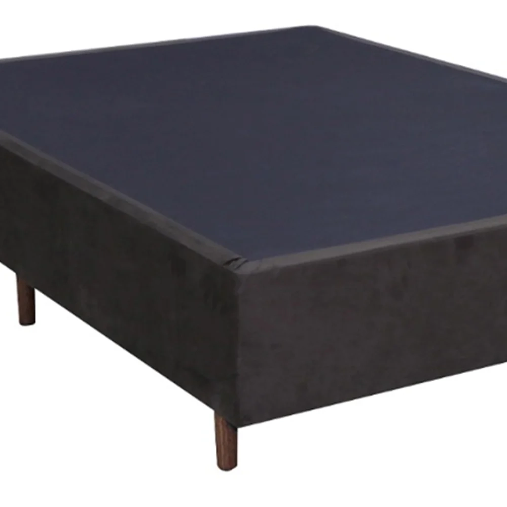 Base Para Cama Box Casal 138cm Suede Liso Love Story Hf Marrom - Gazin