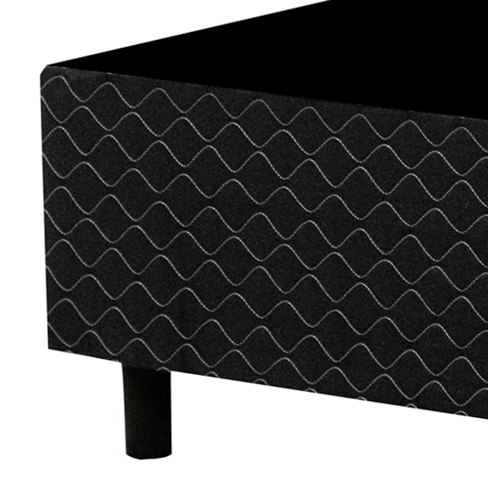Base Para Cama Box Solteiro 88cm Poliéster Bordado Perola Negra Preto - Gazin