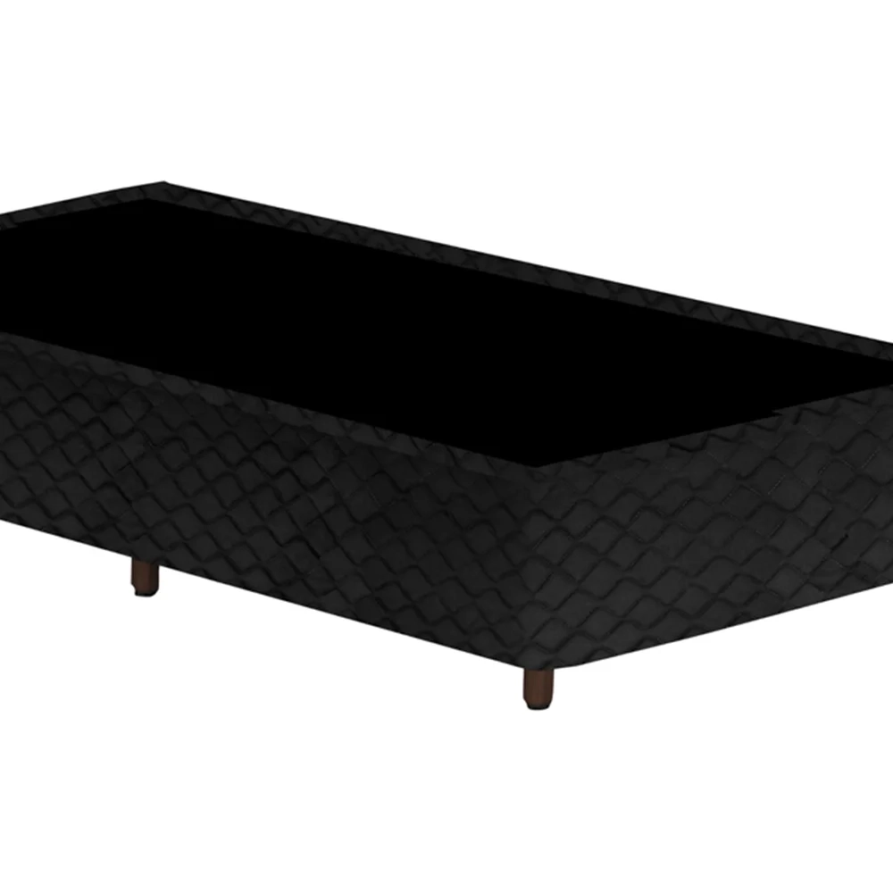 Base Para Cama Box Solteiro 88cm Poliéster Bordado Perola Negra Preto - Gazin