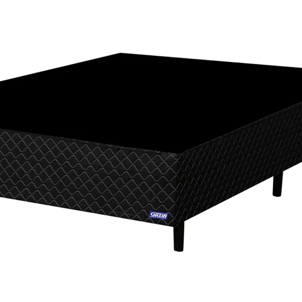 Base Para Cama Box Casal 138cm Poliéster Bordado Perola Negra Preto - Gazin