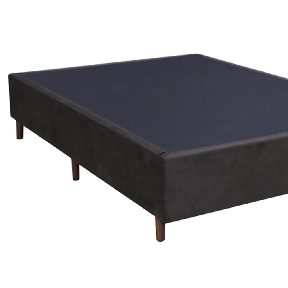 Base Para Cama Box Casal 138cm Suede Liso Tower NW Marrom - Gazin