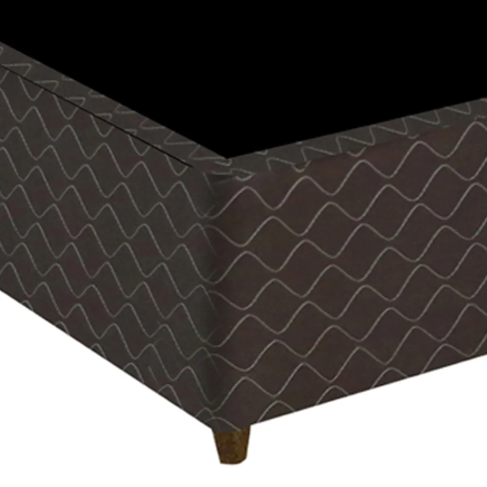 Base Para Cama Box Solteiro 88cm Poliéster Bordado New York Marrom - Gazin