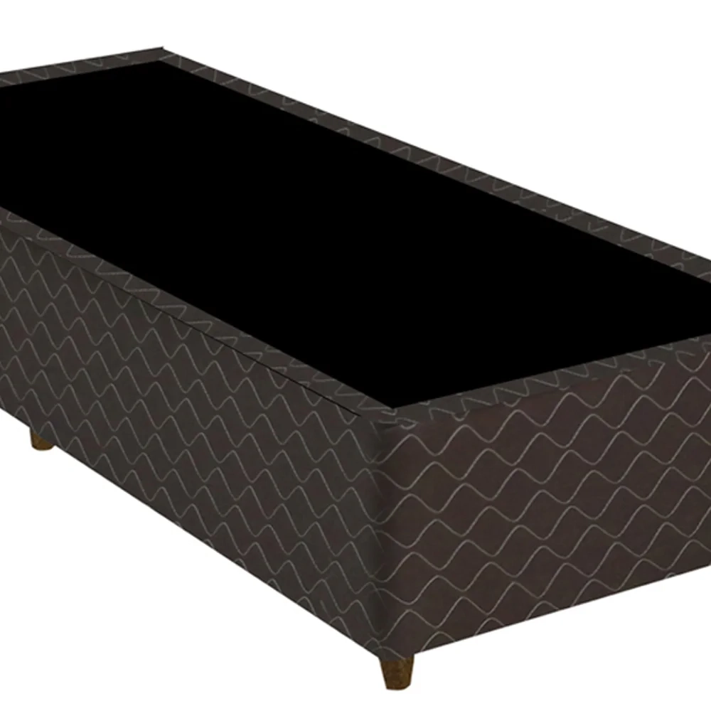 Base Para Cama Box Solteiro 88cm Poliéster Bordado New York Marrom - Gazin