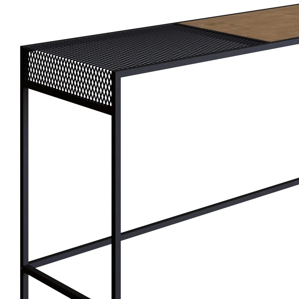 Aparador Para Sala de Estar 120cm Pés Metálicos Dinâmico Vermont/Preto - Artesano