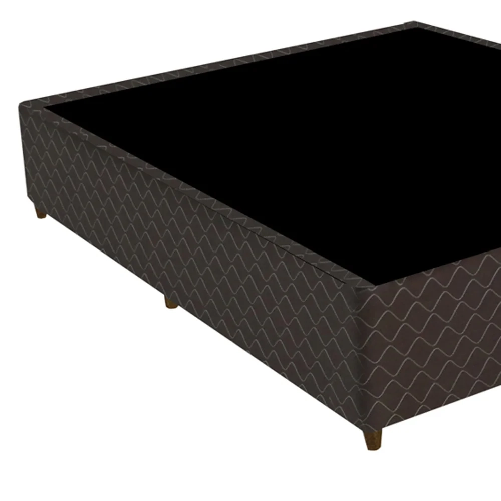 Base Para Cama Box Casal 138cm Poliéster Bordado New York Marrom - Gazin