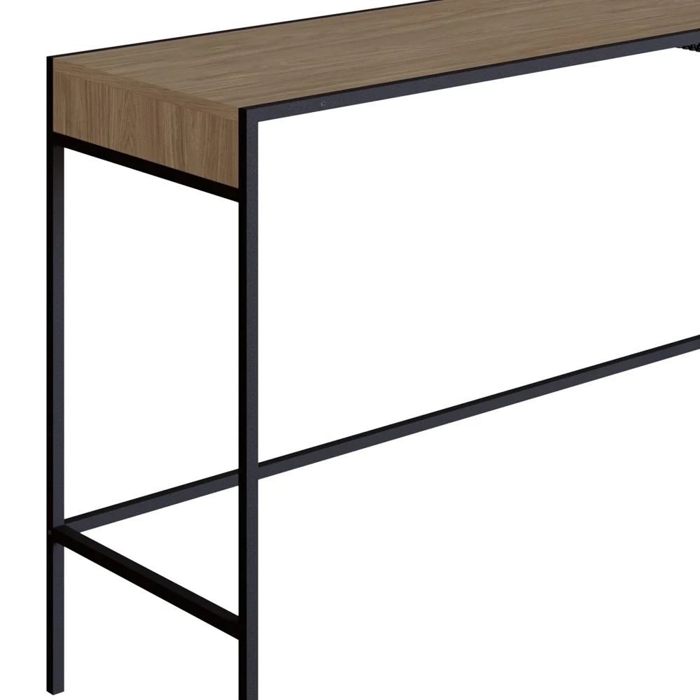 Aparador Para Sala de Estar 140cm Pés Metálicos Dinâmico Hanover/Preto - Artesano