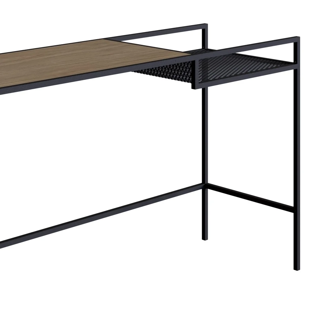 Aparador Para Sala de Estar 140cm Pés Metálicos Dinâmico Hanover/Preto - Artesano