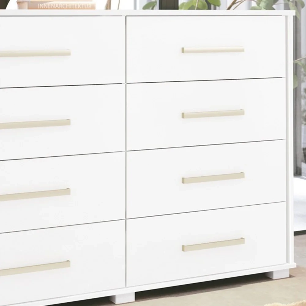 Cômoda Para Quarto 8 Gavetas Lis F08 Branco - Mpozenato