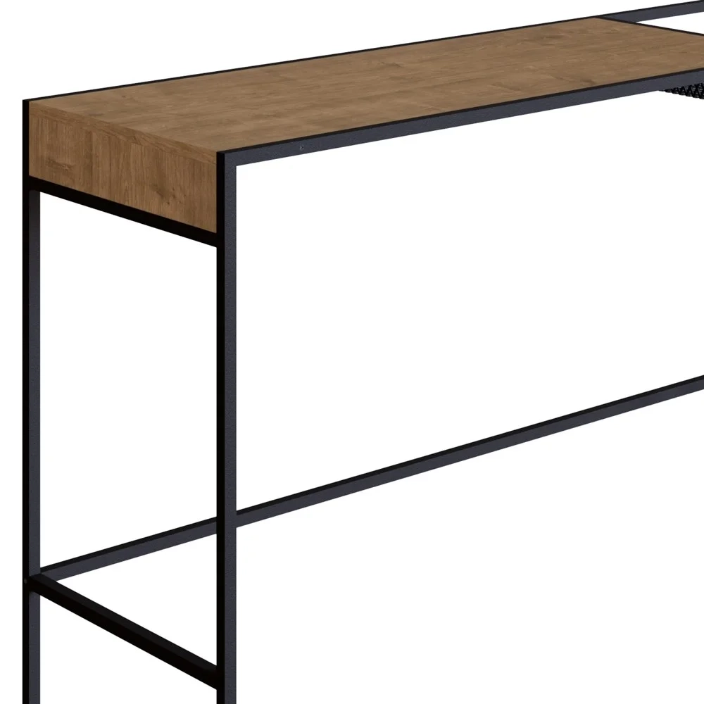 Aparador Para Sala de Estar 140cm Pés Metálicos Dinâmico Vermont/Preto - Artesano