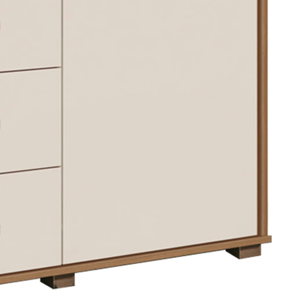 Cômoda 5 Gavetas 1 Porta Siena F08 Freijó/Off White - Mpozenato