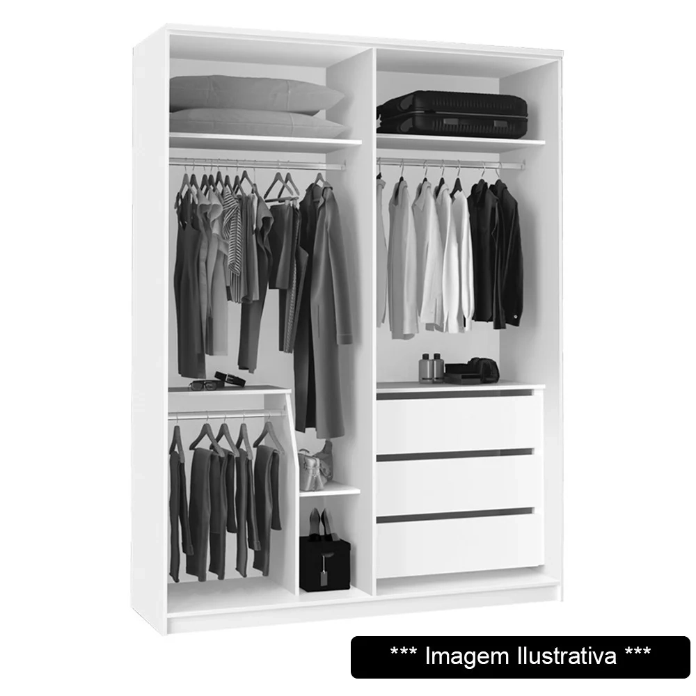 Guarda Roupa Solteiro Slow Motion Spazio F08 Freijó - Mpozenato