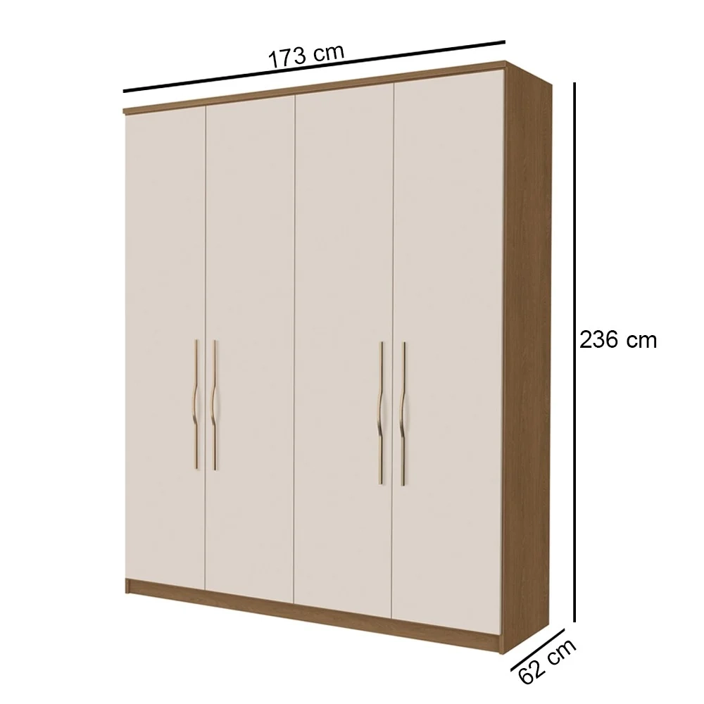 Guarda Roupa Solteiro Slow Motion Spazio F08 Freijó/Off - Mpozenato