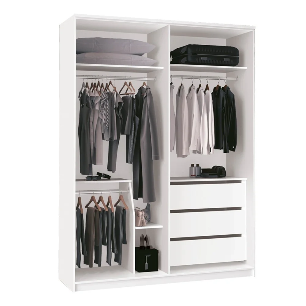 Guarda Roupa Solteiro Slow Motion Spazio F08 Branco - Mpozenato