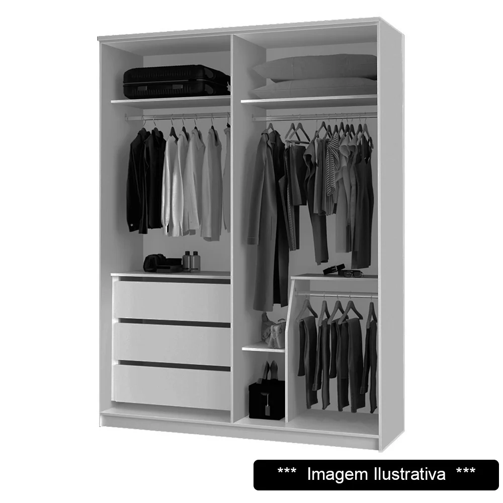 Guarda Roupa Solteiro 2 Portas Spazio F08 Freijó - Mpozenato