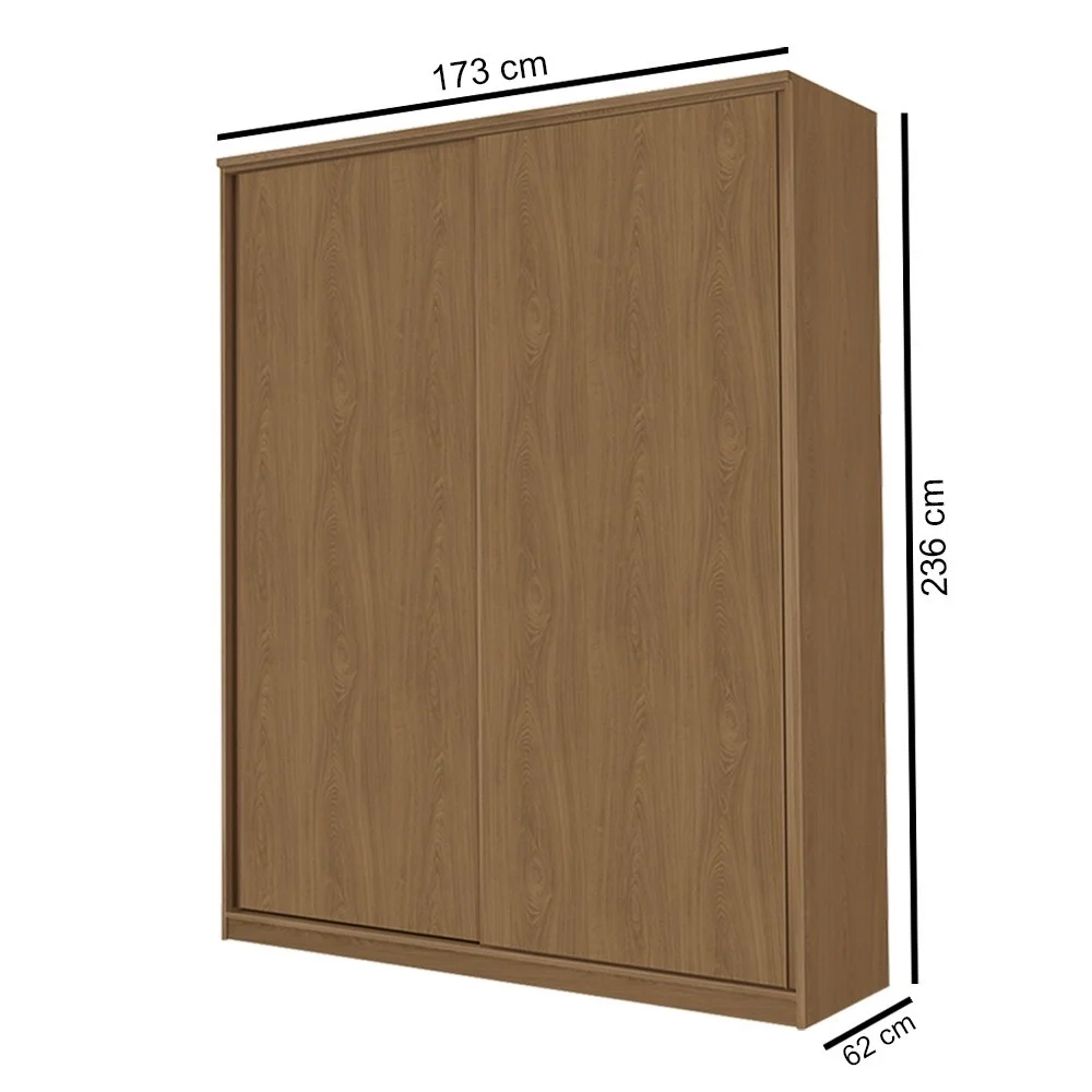 Guarda Roupa Solteiro 2 Portas Spazio F08 Freijó - Mpozenato