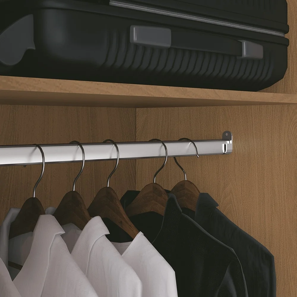 Guarda Roupa 2 Portas Deslizante 1 Com Espelho 3 Gavetas Spazio Freijó/Off White - Mpozenato