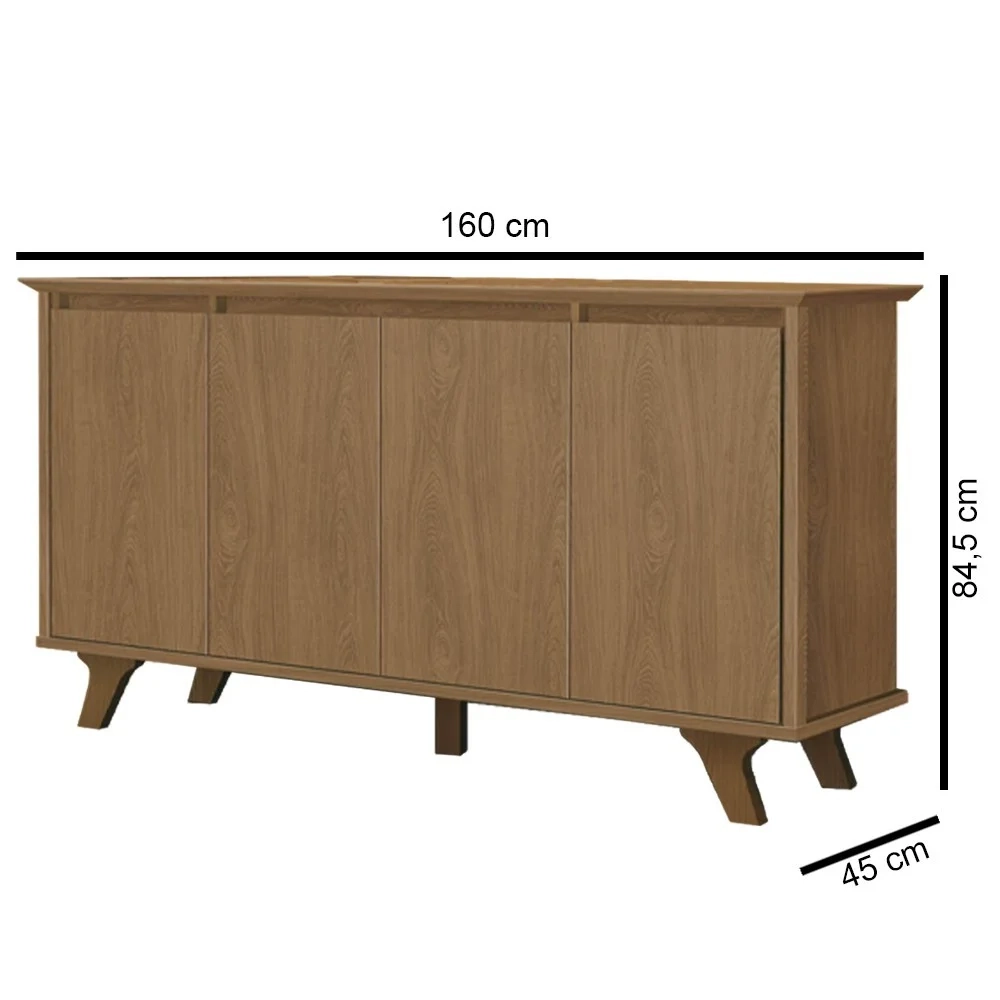 Balcão Buffet 4 Portas Supreme F08 Freijó - Mpozenato