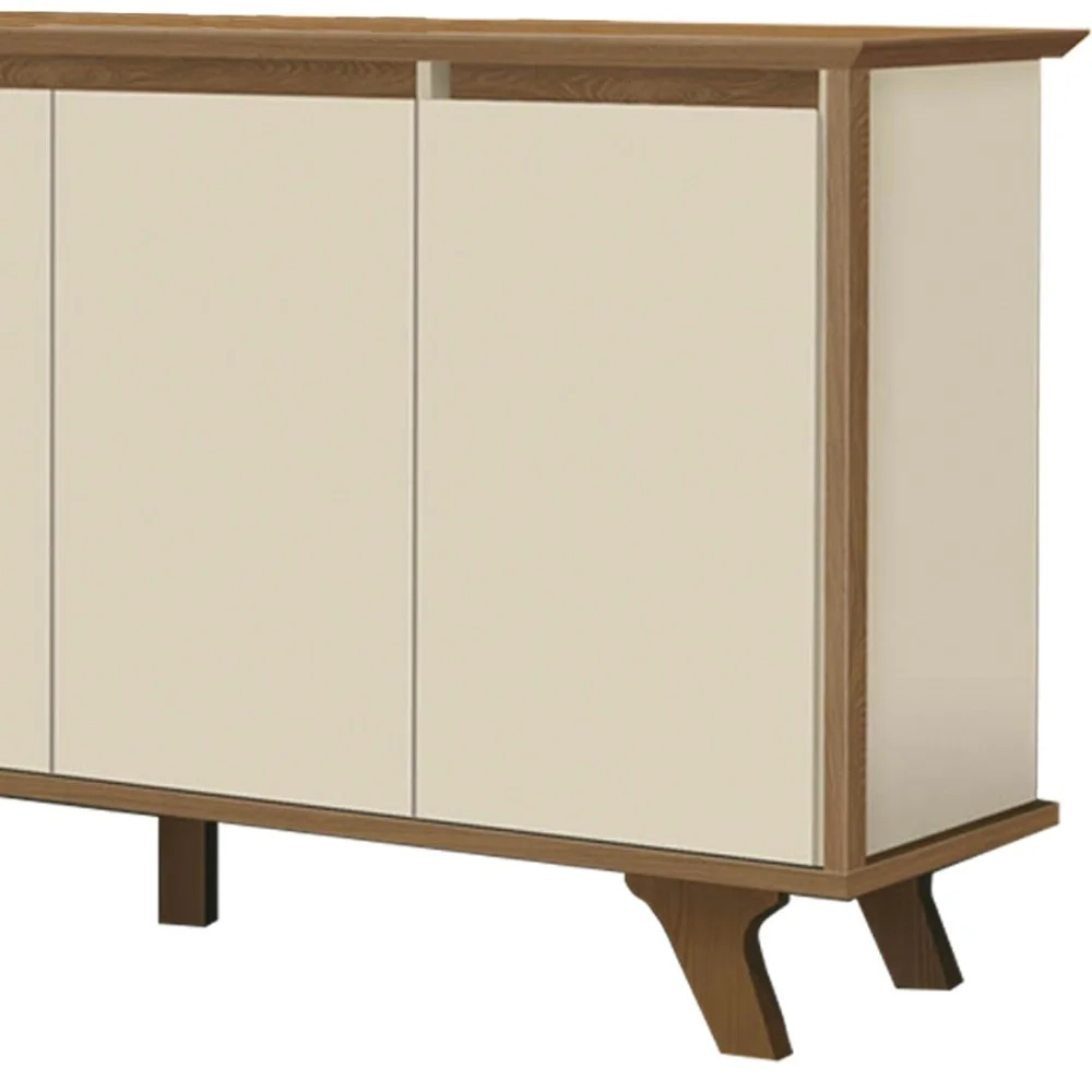 Balcão Buffet 4 Portas 3 Prateleiras Supreme F08 Freijó/Off White - Mpozenato