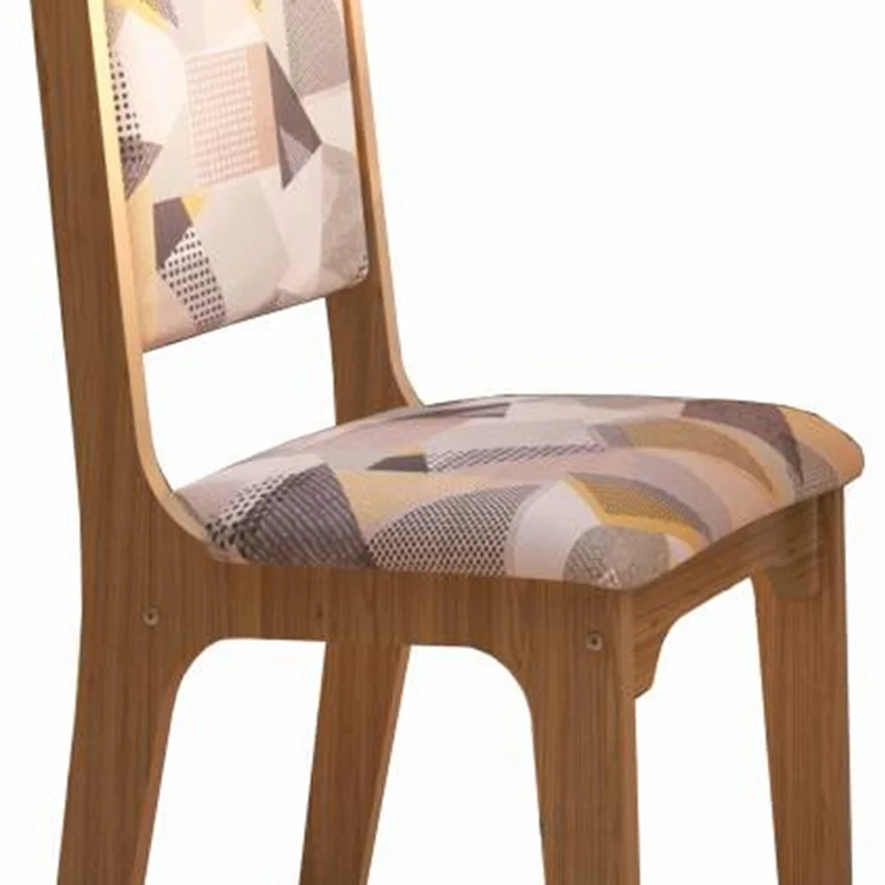 Kit 2 Cadeiras Para Sala de Jantar Assento Estofado Luci D01 Freijó/Havana - Mpozenato