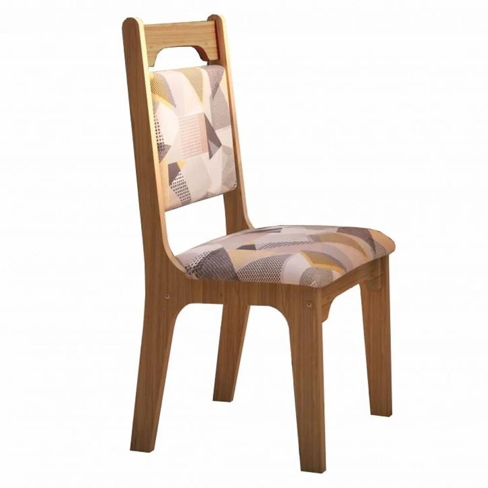 Kit 2 Cadeiras Para Sala de Jantar Assento Estofado Luci D01 Freijó/Havana - Mpozenato