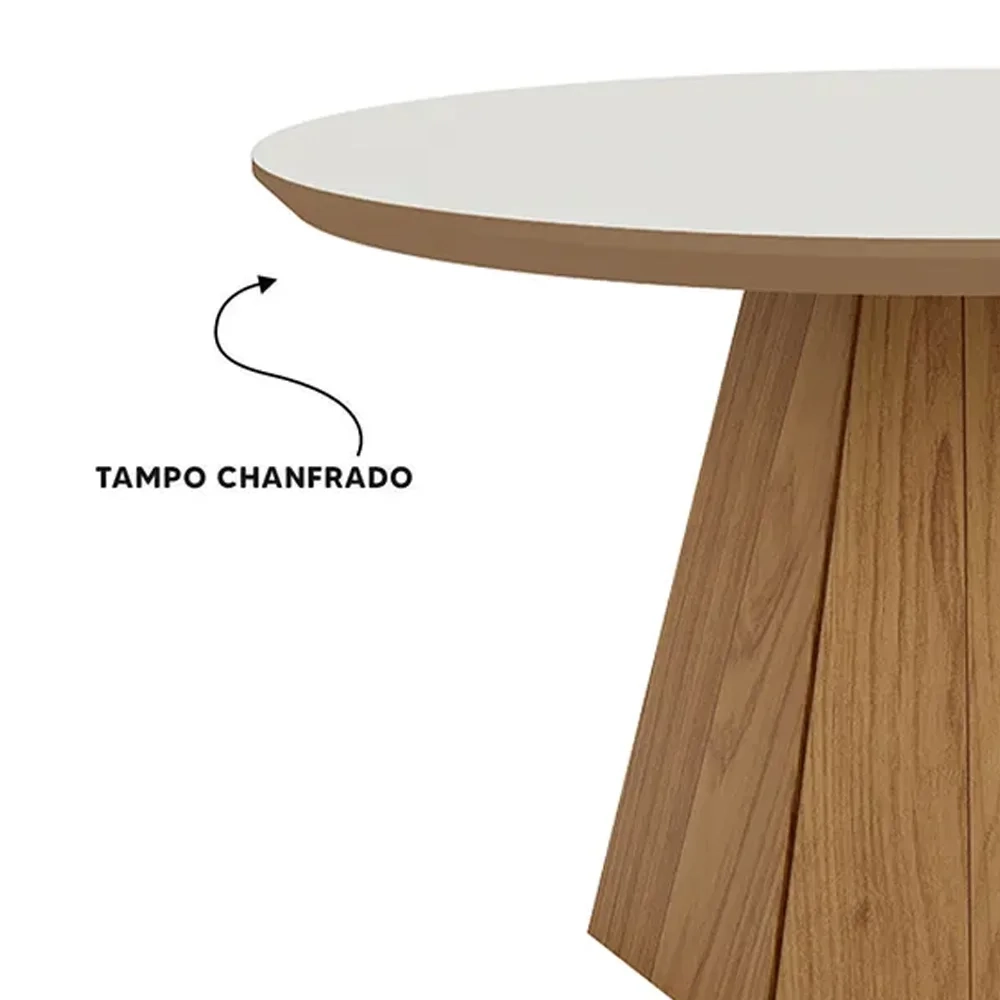 Mesa de Centro Base Hexagonal West D01 Off White/Freijó - Mpozenato