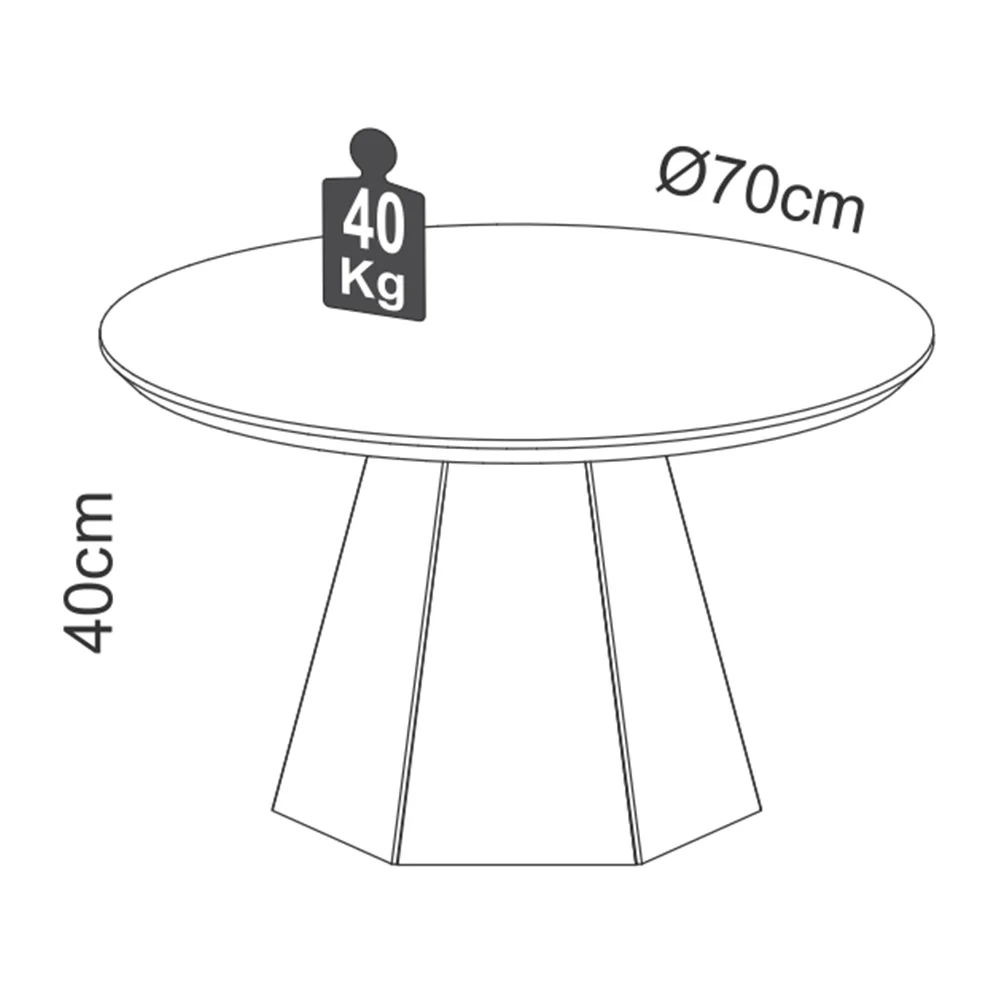 Mesa de Centro Base Hexagonal West D01 Off White/Freijó - Mpozenato
