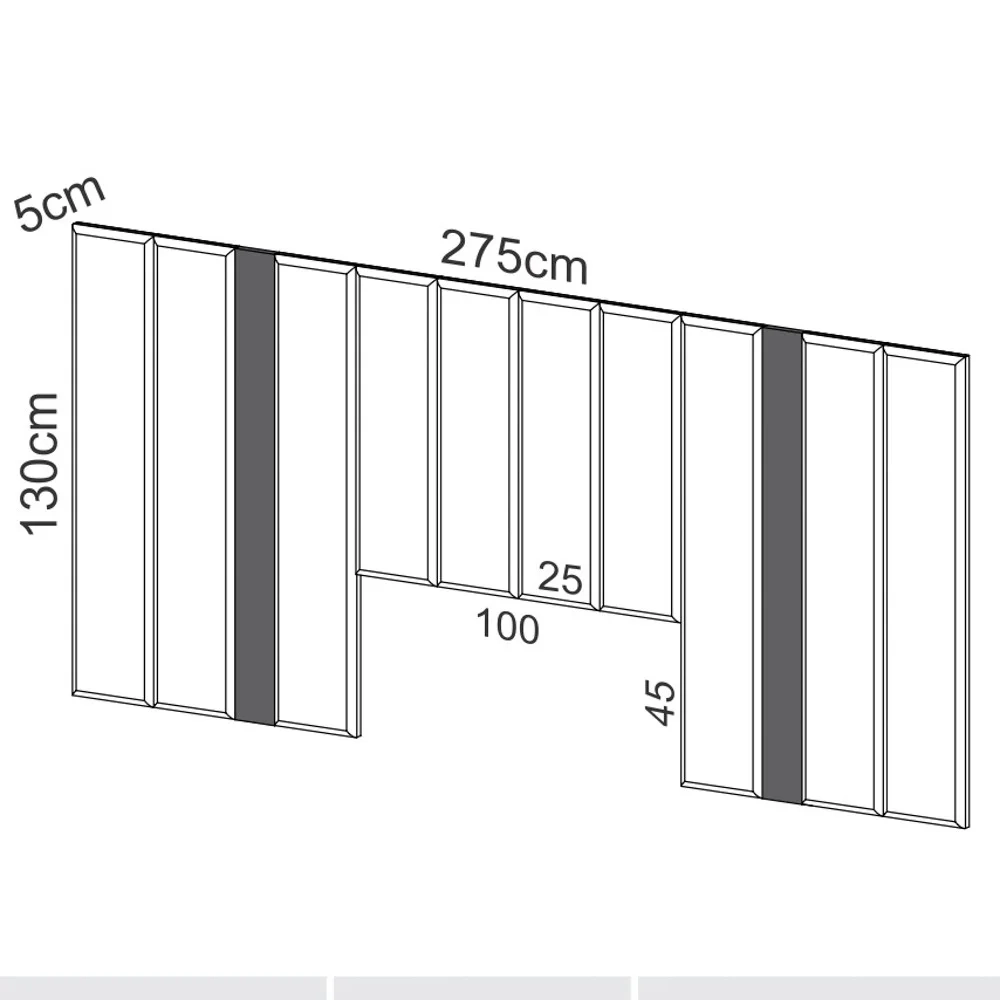 Cabeceira Para Cama Box Casal 275cm Estofado Liso Dalla D01 Freijó - Mpozenato