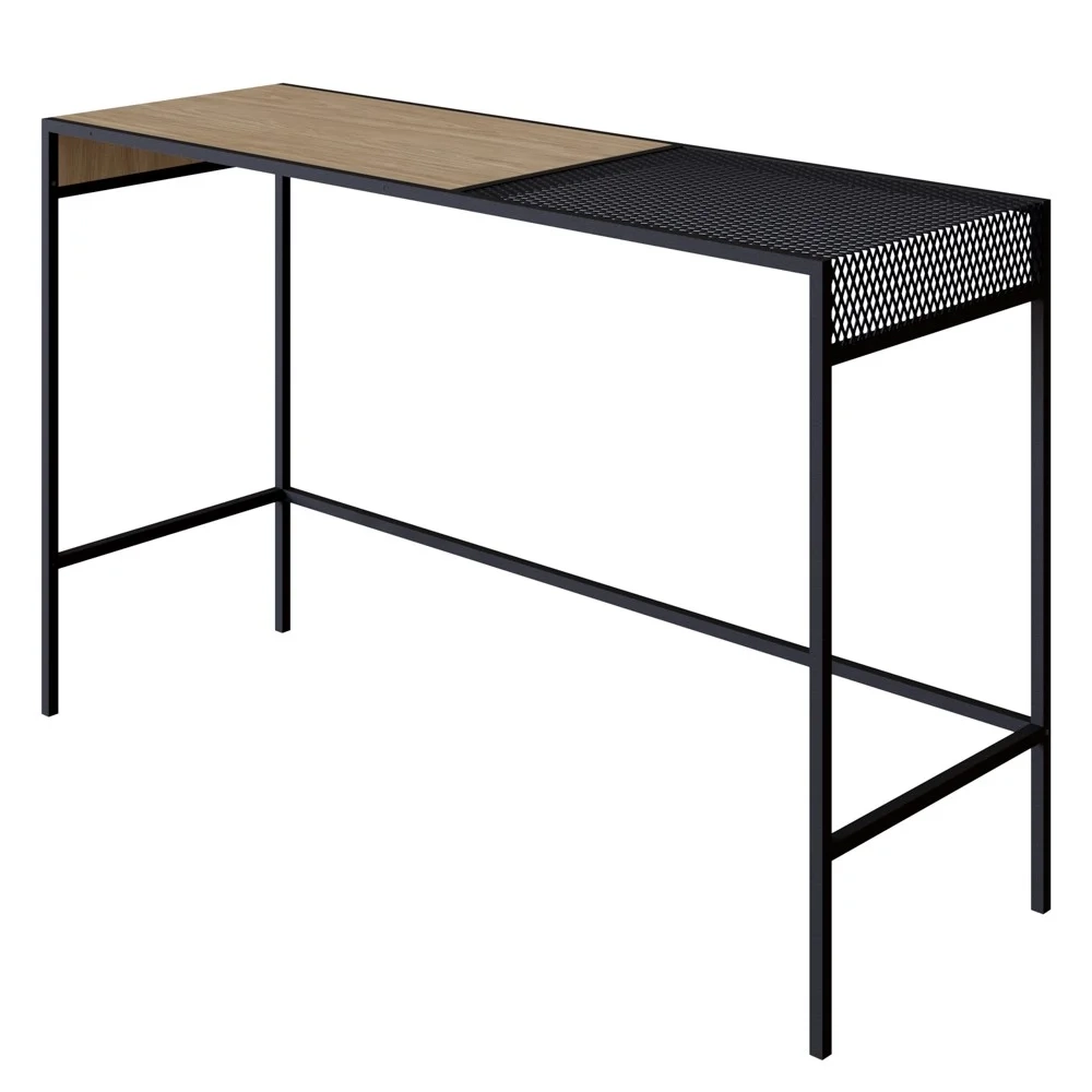 Aparador Para Sala de Estar 120cm Pés Metálicos Dinâmico Hanover/Preto - Artesano