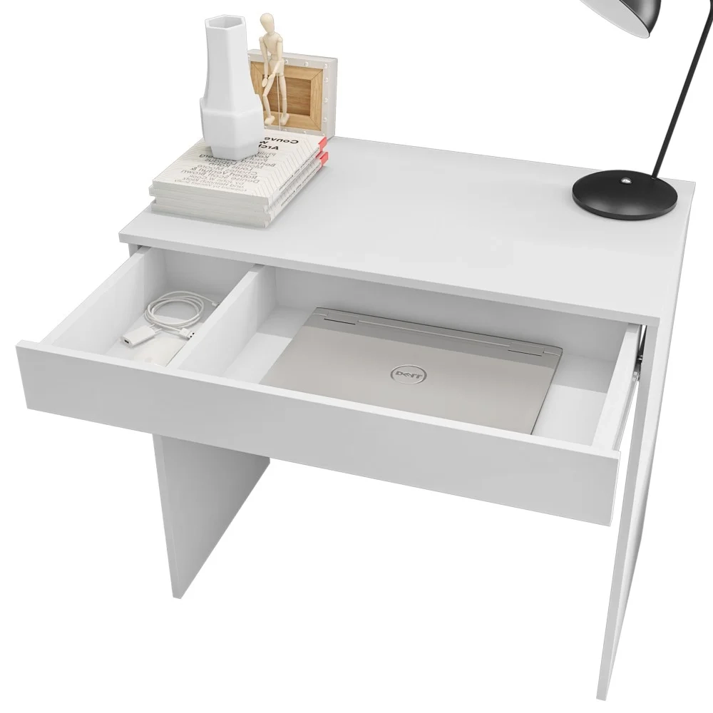 Mesa Para Computador Escrivaninha 1 Gaveta Alexia Branco - AJL Móveis