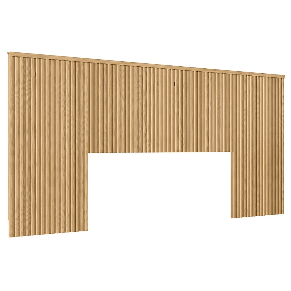 Cabeceira de Madeira para Cama Box Casal e Queen 241cm Palmeira L06 Carvalho - Mpozenato