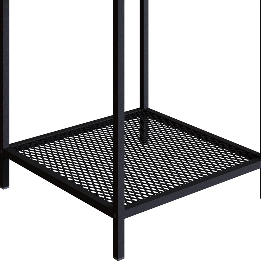 Mesa Lateral 1 Prateleira Estilo Industrial York Vermont/Preto - Artesano