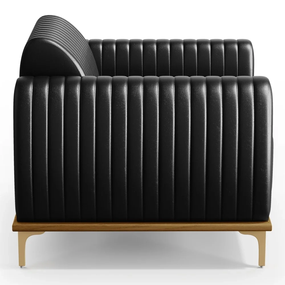 Poltrona Decorativa Base Gold Molino D06 PU B-159 Preto - Mpozenato