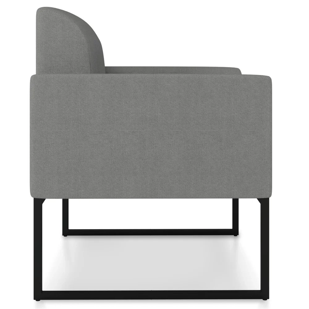 Poltrona Decorativa Base Industrial Preto Maressa A26 Linho Grafite - Ibiza