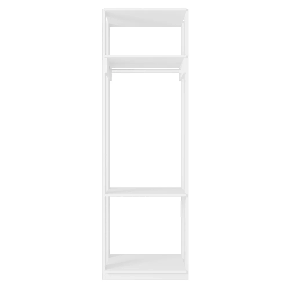 Módulo Guarda Roupa Closet Com Prateleiras Titan Branco Velluto - Móveis Leão