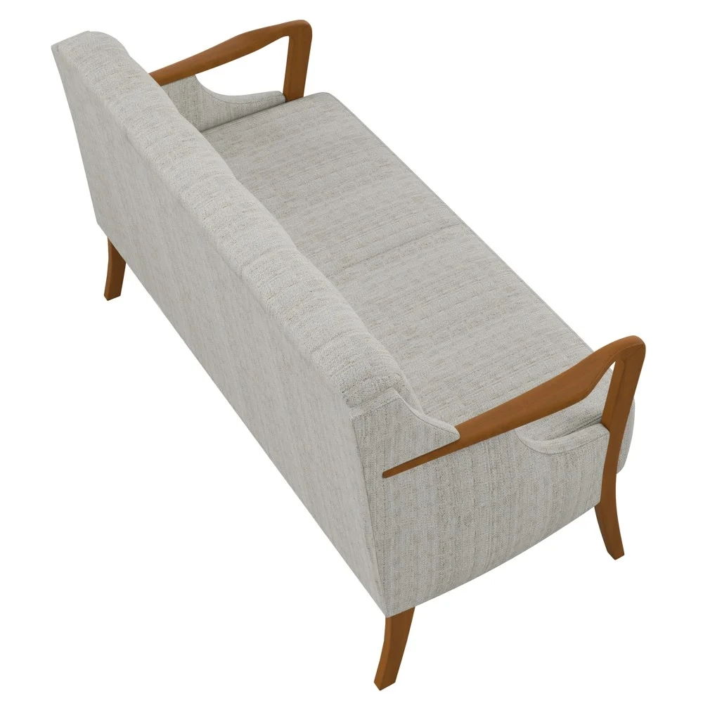 Poltrona Namoradeira 2 Lugares 135cm Capitonê Lapa Z32 Linho Cru - Mpozenato