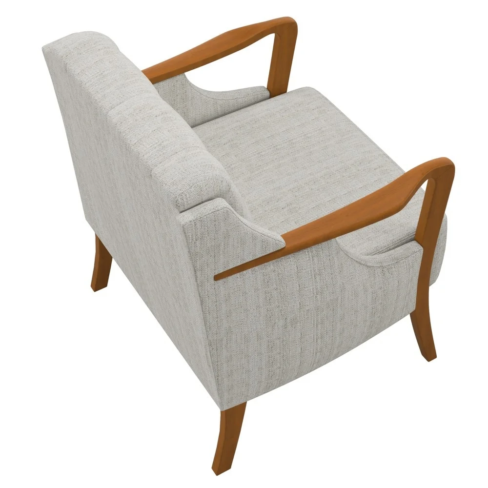 Poltrona Decorativa para Sala de Estar Capitonê Lapa Z32 Linho Cru - Mpozenato