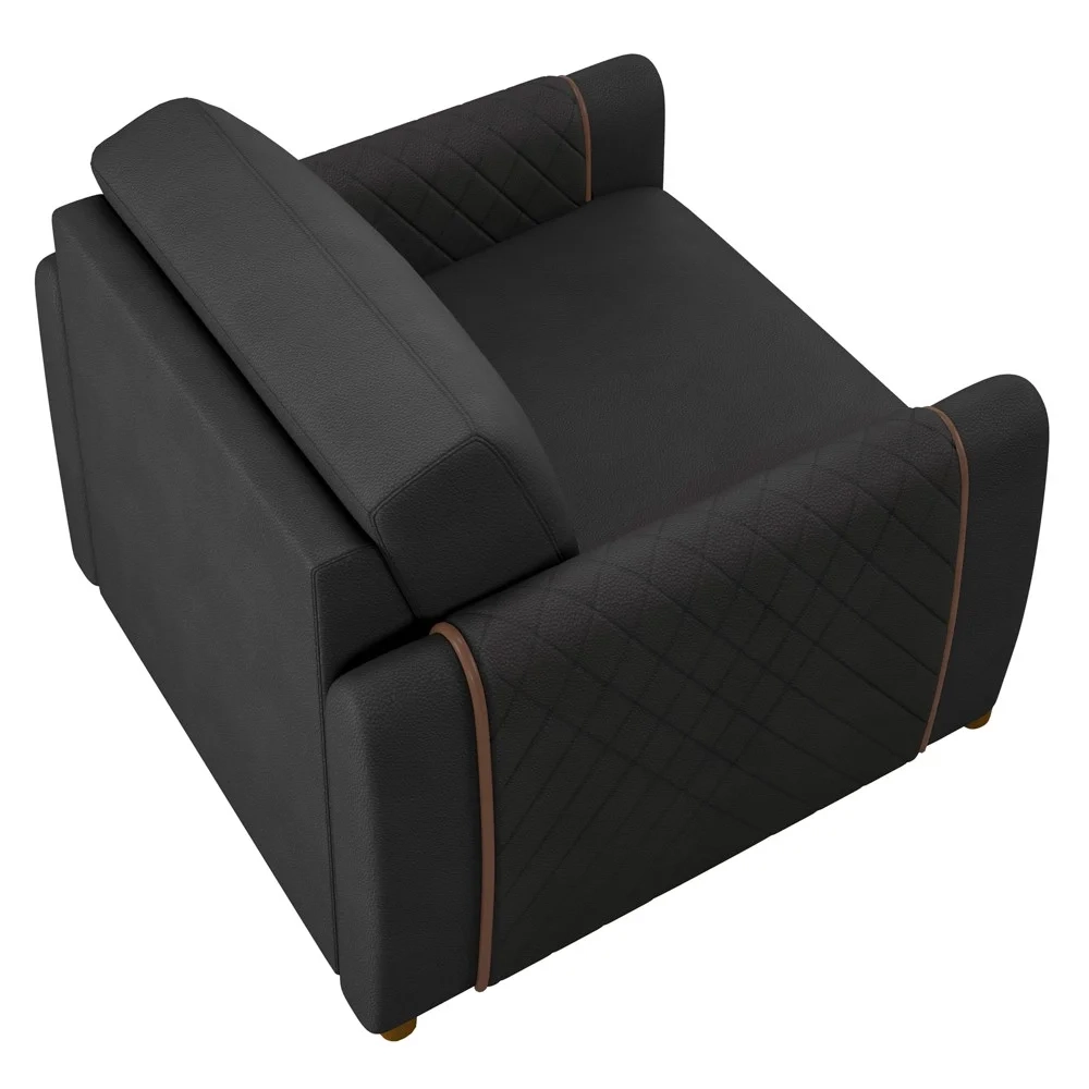 Poltrona Decorativa para Sala de Estar 98cm Amaranto Z32 PU Preto - Mpozenato