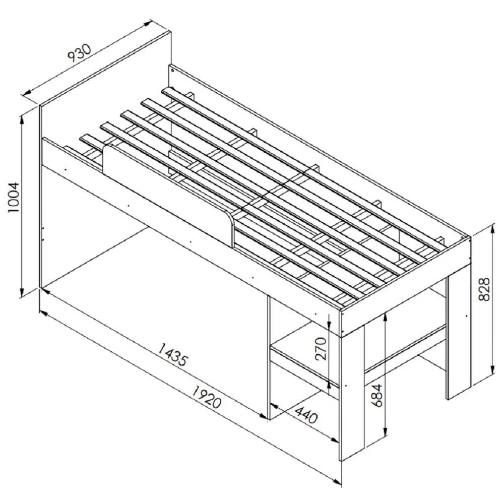 Cama Elevada Com Cortina Imaginação Meu Fofinho A05 Branco - Mpozenato