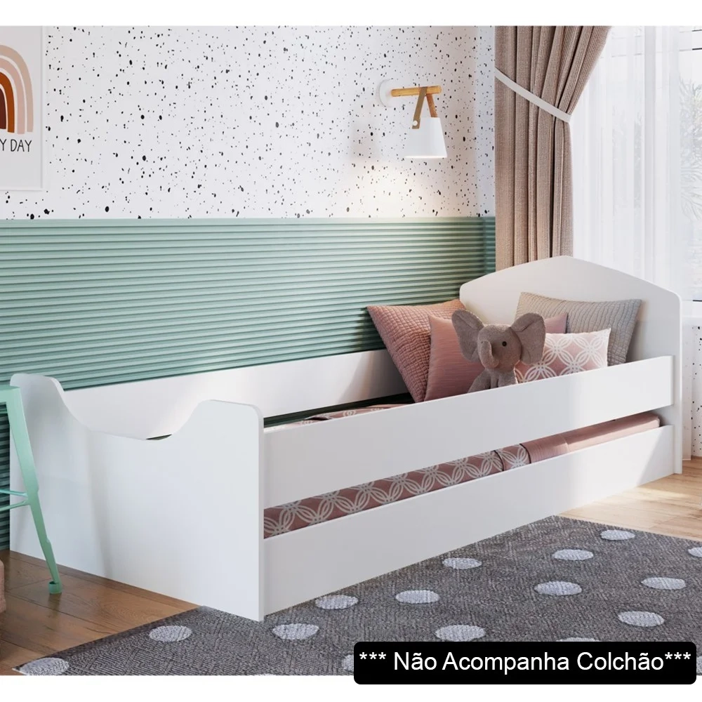 Cama Infantil Com Protetores Encanto A05 Branco - Mpozenato