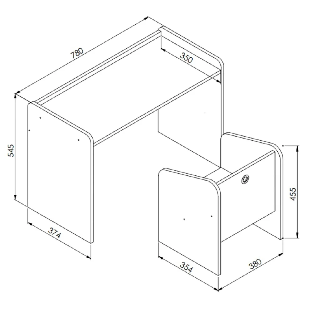 Escrivaninha Infantil Com Banqueta Montessoriano Meu Fofinho A05 Branco - Mpozenato