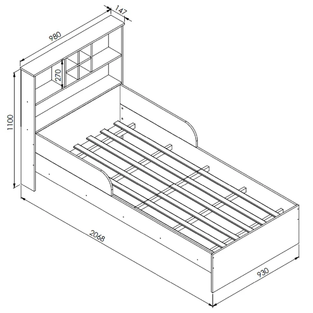 Cama Infantil Com Nichos e Espelho House A05 Branco - Mpozenato