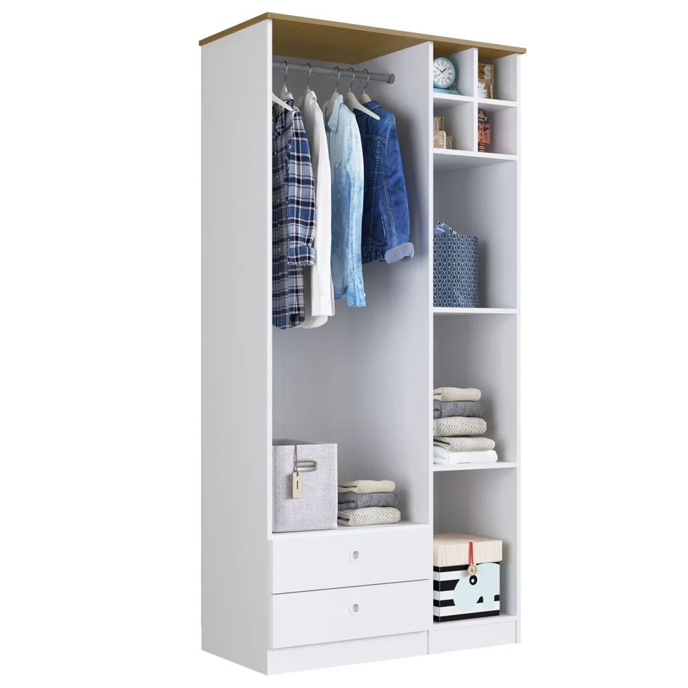 Guarda Roupa Infantil 3 Portas 2 Gavetas House A05 Branco - Mpozenato