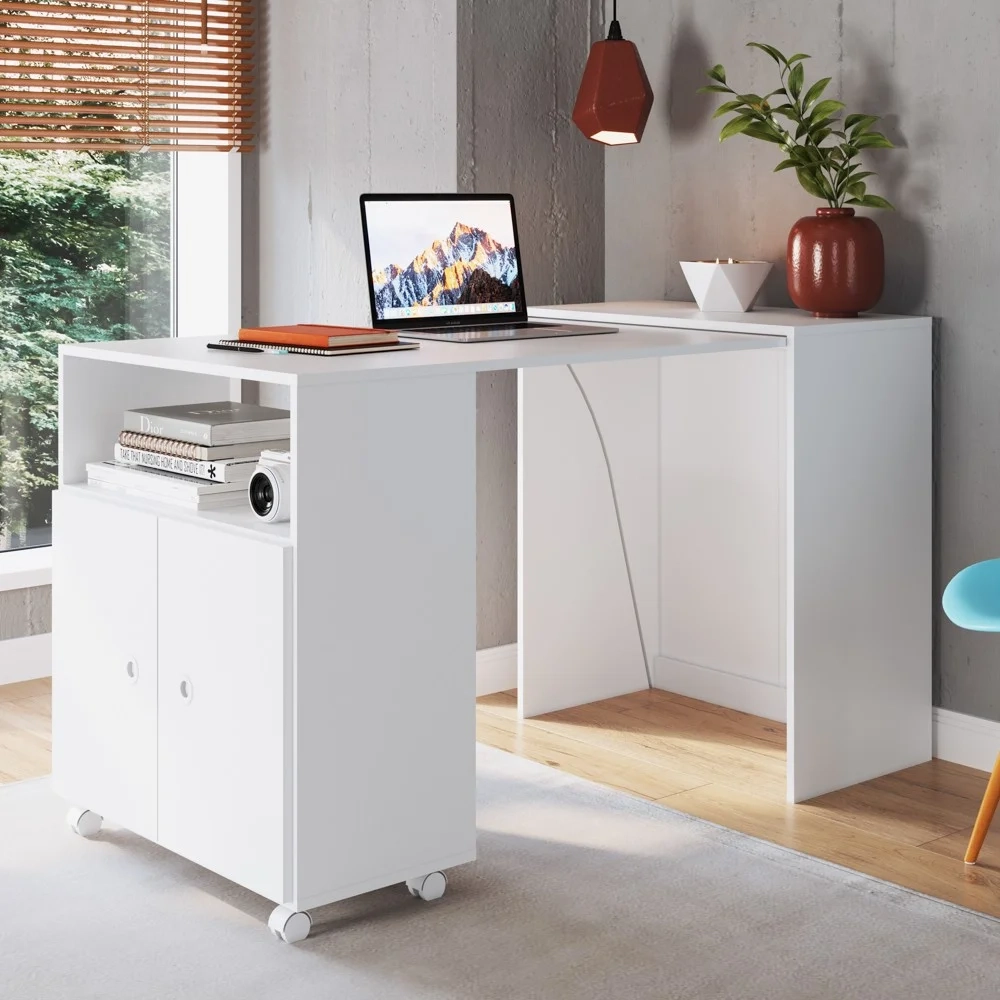 Balcão Multiuso com Mesa Retrátil Funcionale A05 Branco - Mpozenato