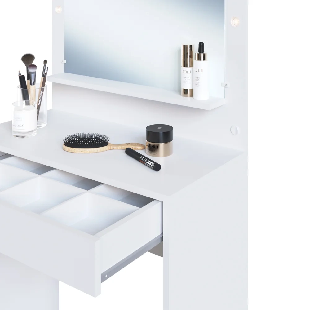 Penteadeira Camarim 1 Gaveta Com Colmeia Star A05 Branco - Mpozenato